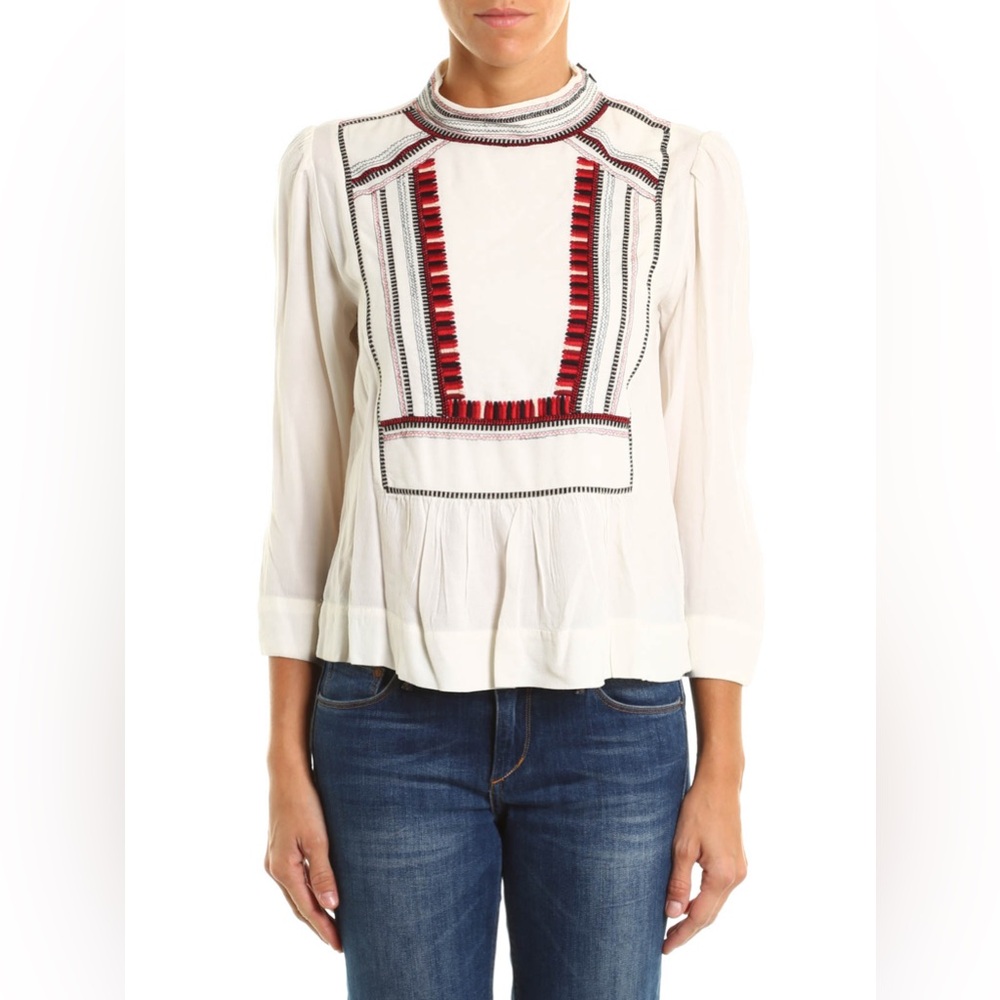 Isabelle Marant Etoile embroidered long sleeve, high neck blouse. EU 42. VGUC.